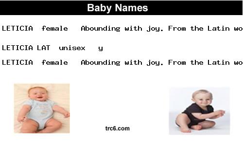leticia baby names